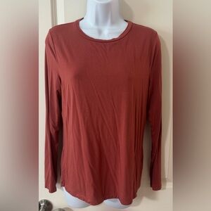 Express Women's Terracotta Long Sleeve Top